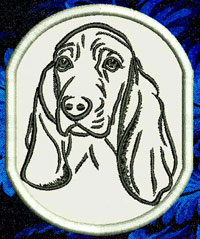 Basset Hound Portrait Embroidery Patch - Click for More Information