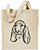 Basset Hound Portrait Embroidered Tote Bag #1 - Natural