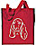 Basset Hound Portrait Embroidered Tote Bag #1 - Red