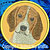 Beagle Embroidery Patch - Gold