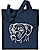 Boxer Portrait Embroidered Tote Bag #1 - Navy