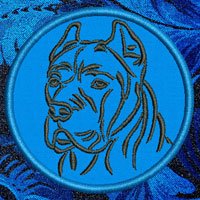 Cane Corso Portrait Embroidery Patch - Click for More Information