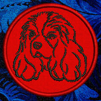 Cavalier King Charles Spaniel Portrait Embroidery Patch - Click for More Information