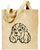 Cavalier King Charles Spaniel Portrait Embroidered Tote Bag #1 - Natural