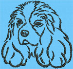 Cavalier King Charles Spaniel Portrait - Vodmochka Embroidery Design Picture - Click to Enlarge