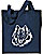 Rough Collie Portrait Embroidered Tote Bag #1 - Navy