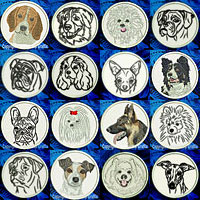 Dog Breed Portraits Embroidery Patches - Click for More Information