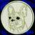 Cream Colored French Bulldog Portrait #2C Embroidery Patch - White