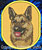 German Shepherd BT1588 Embroidery Patch - Gold