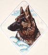 German Shepherd Profile - Diamond Shaped Embroidered Patch for German Shepherd Lovers - Click to enlarge