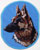 German Shepherd Profile Embroidery Patch - Sky Blue
