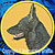 Black German Shepherd HD Profile Embroidery Patch - Gold