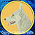 White German Shepherd HD Profile Embroidery Patch - Gold