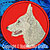 White German Shepherd HD Profile Embroidery Patch - Red
