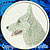 White German Shepherd HD Profile Embroidery Patch - White