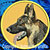 Dual Color German Shepherd HD Profile Embroidery Patch - Gold