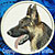 Dual Color German Shepherd HD Profile Embroidery Patch - White