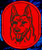 German Shepherd Embroidery Patch - Red