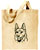 German Shepherd Portrait Embroidered Tote Bag #1 - Natural
