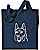 German Shepherd Portrait Embroidered Tote Bag #1 - Navy