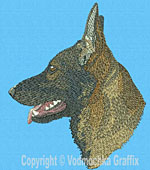 Sable German Shepherd Profile #2- Vodmochka Embroidery Design Picture - Click to Enlarge
