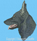 Black German Shepherd Profile #3 - Vodmochka Embroidery Design Picture - Click to Enlarge