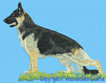 Black and Tan German Shepherd Standing HD#1 - Vodmochka Embroidery Design Picture - Click to Enlarge