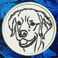 Golden Retriever Portrait Embroidery Patch - Click for More Information