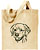 Golden Retriever Portrait Embroidered Tote Bag #1 - Natural