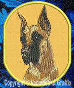 Great Dane BT2296 Embroidered Patch for Great Dane Lovers - Click to Enlarge