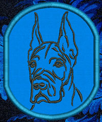 Great Dane Portrait Embroidery Patch - Click for More Information
