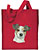 Jack Russell Terrier High Definition Portrait #1 Embroidered Tote Bag #1 - Red