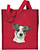 Jack Russell Terrier High Definition Portrait #3 Embroidered Tote Bag #1 - Red