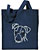 Jack Russell Terrier Portrait #2 Embroidered Tote Bag #1 - Navy