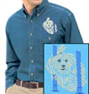 Maltese Agility #3 Embroidered Mens Denim Shirt for Maltese Lovers - Click to Enlarge