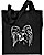 PapillonDog Portrait Embroidered Tote Bag #1 - Black