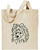 Black Pomeranian Portrait Embroidered Tote Bag #1 - Natural