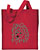 Black Pomeranian Portrait Embroidered Tote Bag #1 - Red