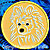 White Pomeranian Embroidery Patch - Gold