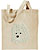 White Pomeranian Portrait Embroidered Tote Bag #1 - Natural