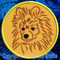 Pomeranian Portrait Embroidery Patch - Click for More Information