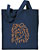 Brown Pomeranian Portrait Embroidered Tote Bag #1 - Navy