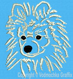 Pomeranian Portrait #2 - Vodmochka Embroidery Design Picture - Click to Enlarge