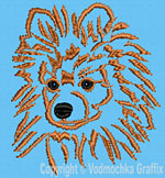 Pomeranian Portrait #3 - Vodmochka Embroidery Design Picture - Click to Enlarge