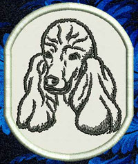 Poodle Portrait Embroidery Patch - Click for More Information