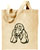 Poodle Portrait Embroidered Tote Bag #1 - Natural