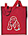 Poodle Portrait Embroidered Tote Bag #1 - Red