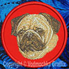 Pug Embroidered Patch for Pug Lovers - Click to Enlarge