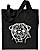 Pug Portrait Embroidered Tote Bag #1 - Black