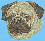 Pug Portrait - Vodmochka Embroidery Design Picture - Click to Enlarge
